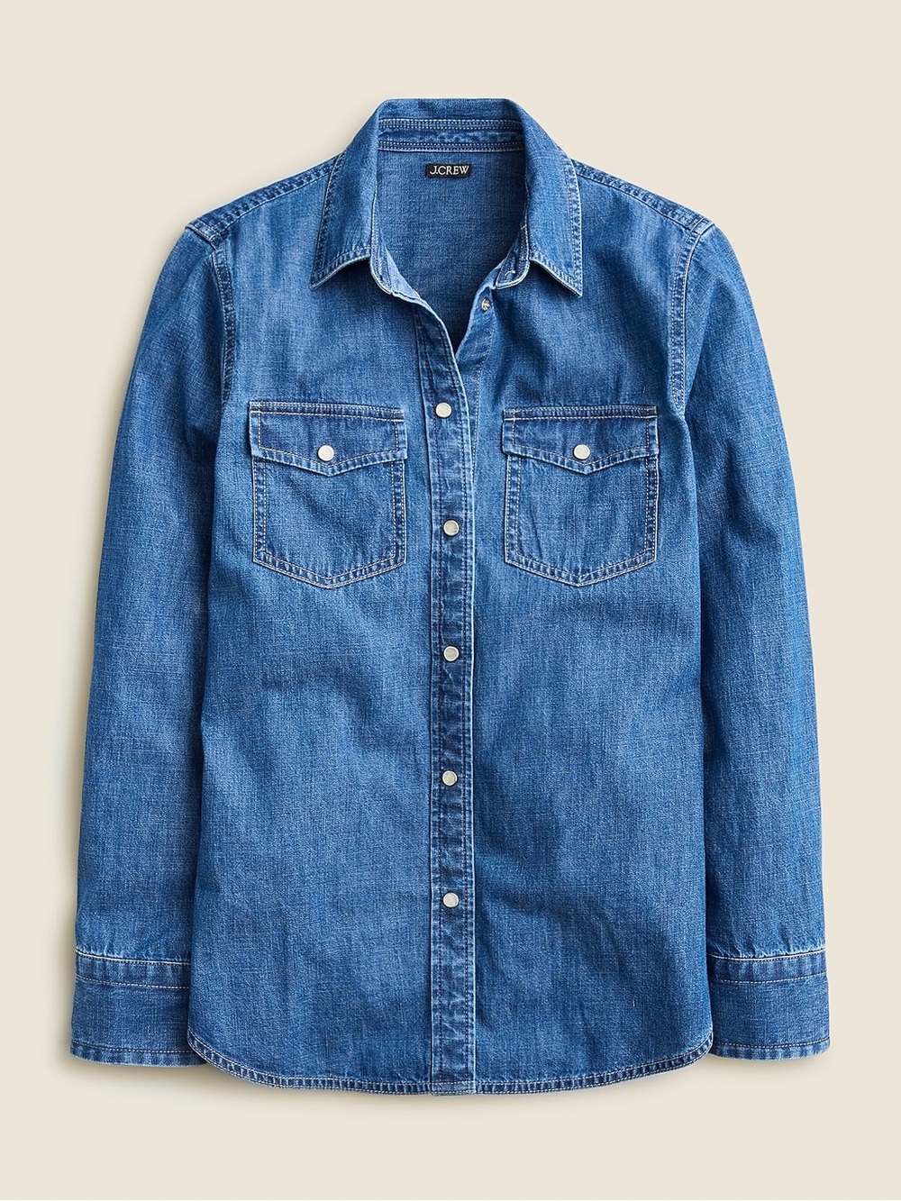 J. Crew Wren slim western chambray shirt in Villere wash size 12